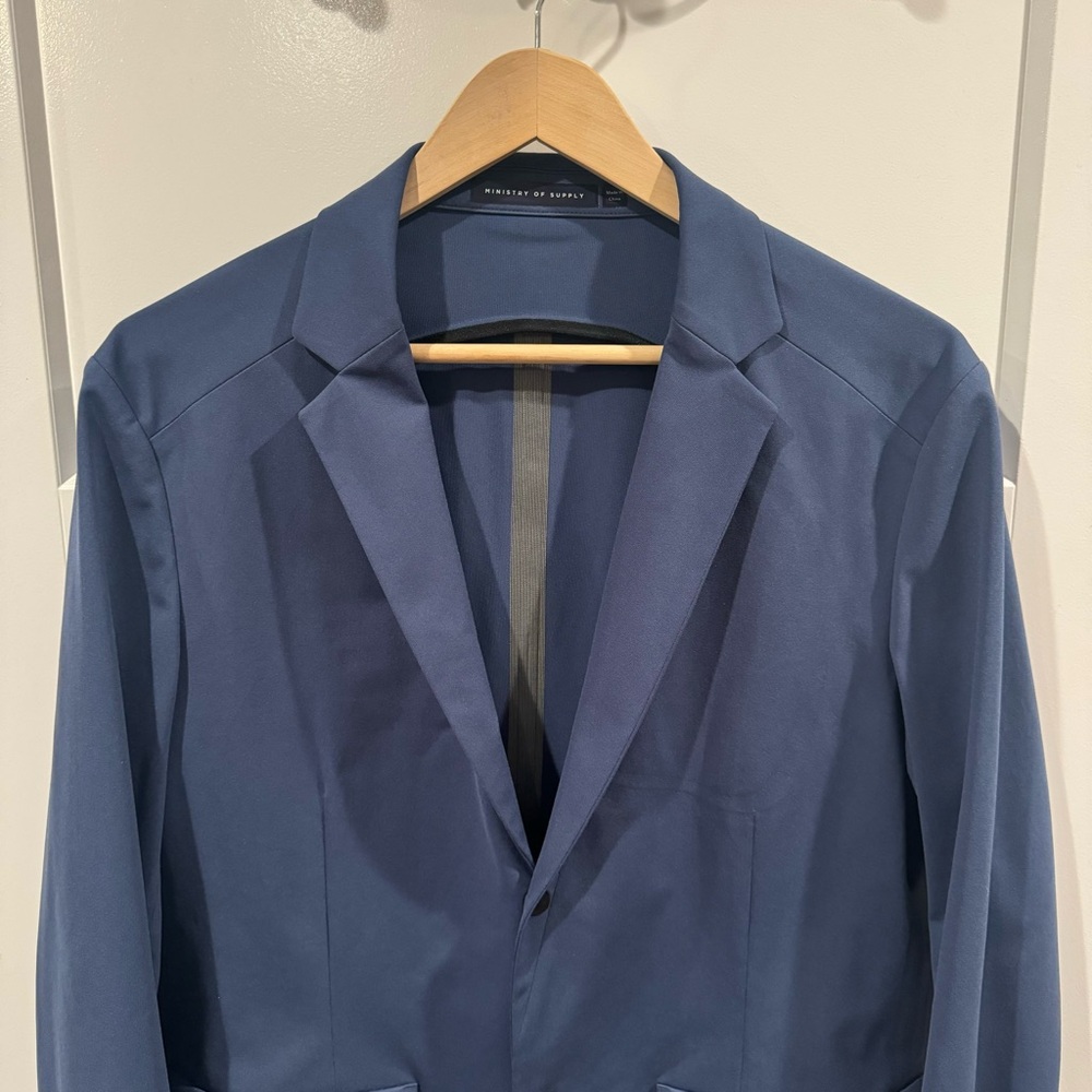NWOT Ministry of Supply Blazer M Navy Aviator Sport Jacket TechWear Sportcoat - Picture 4 of 14